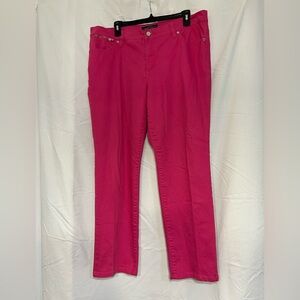Lauren Ralph Lauren Straight Leg Jeans in Bright Pink